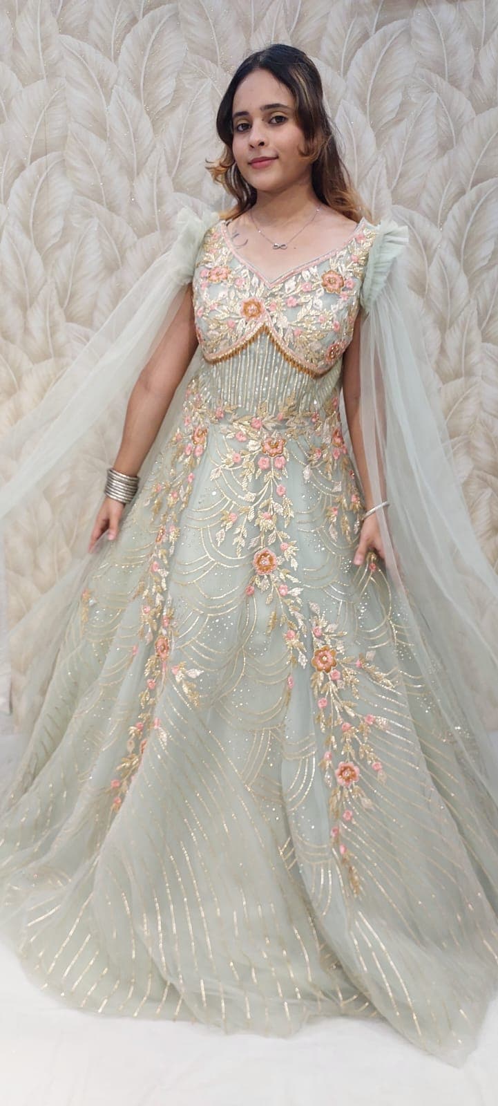 Floral Net Lehenga